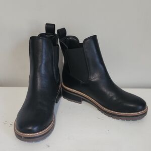 Kensie Black Leather Ankle Boots